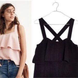 Madewell Black Ruffle Camisole
